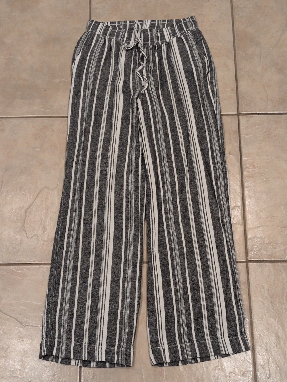 BRIGGS Linen Blend Striped Pants Size Small